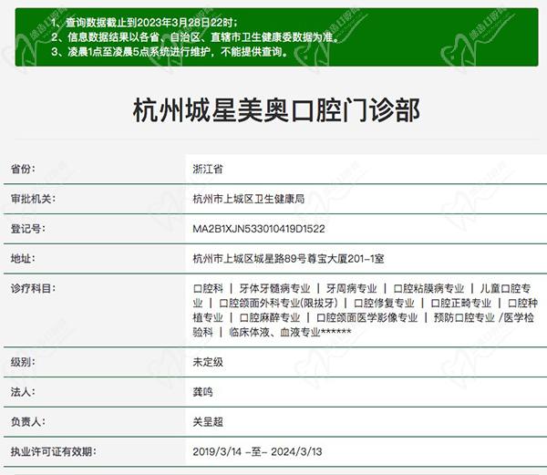 杭州美奧口腔醫(yī)療資質(zhì)照片